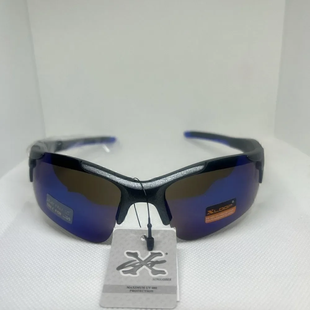 X-Loop Wrap Semi-Rimless Mens Shades Sunglasses